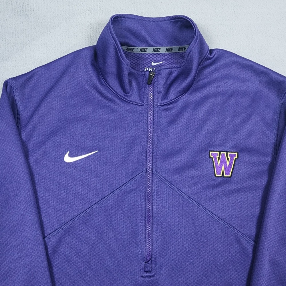 Nike Washington Huskies 1/4 Zip Pullover Mens XL Purple Dri Fit NCAA Training